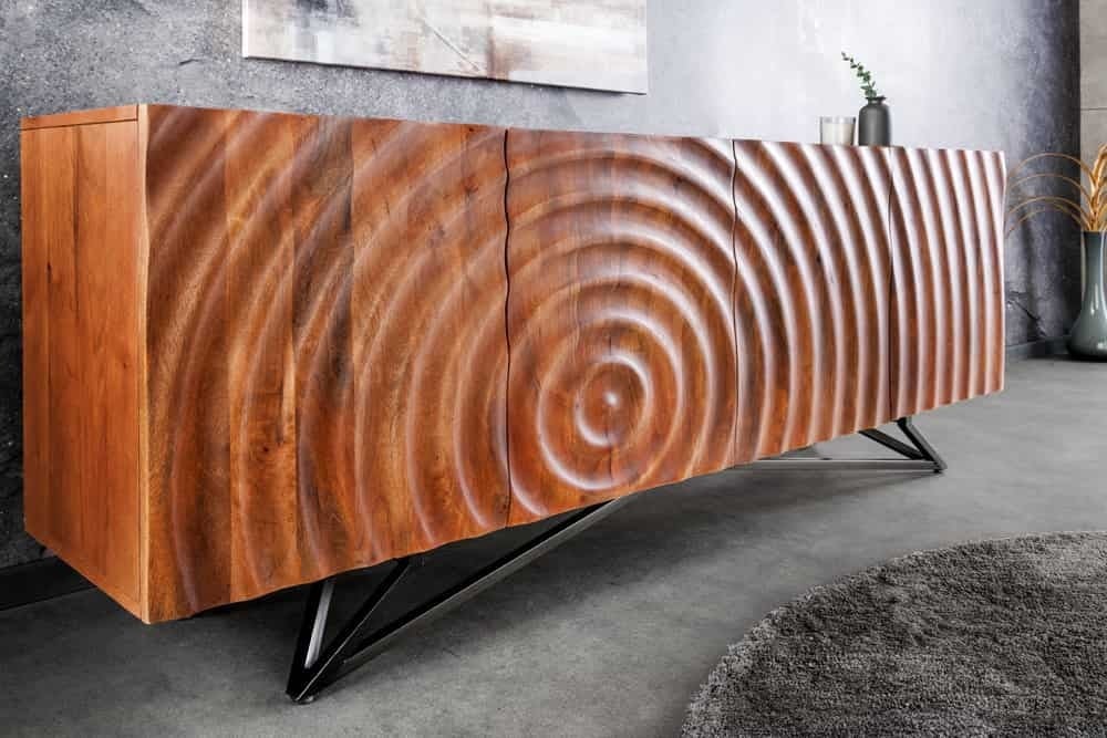 Design Dressoir ZEN 180cm bruin Mangoholz Metallgestell schwarz handgemaakt - 44318