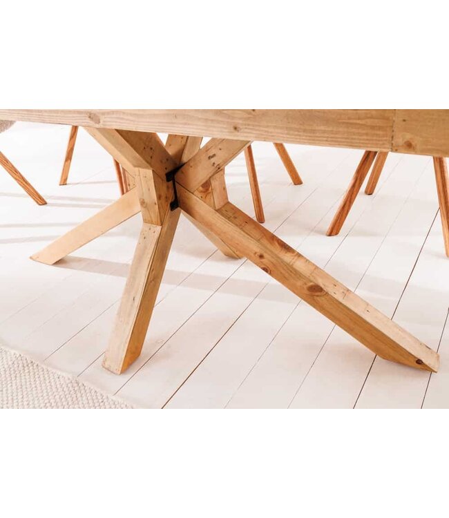 Invicta Interior Massief houten eettafel MOSAIC 200cm natuurlijk grenenhout gerecycled sterframe - 44090