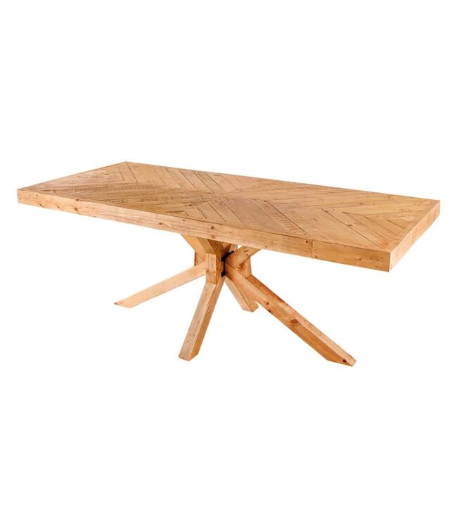Invicta Interior Massief houten eettafel MOSAIC 200cm natuurlijk grenenhout gerecycled sterframe - 44090