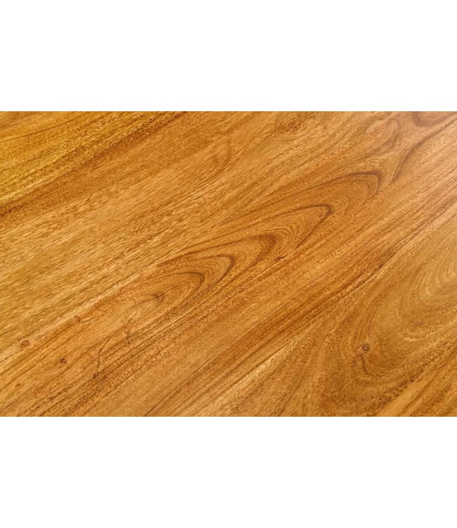 Invicta Interior Massief houten eettafel MAMMUT 200 cm Acacia zwart metalen boomrand 5 cm tafelblad - 43785