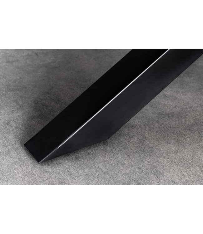 Invicta Interior Massief houten eettafel MAMMUT 200 cm Acacia zwart metalen boomrand 5 cm tafelblad - 43785