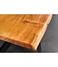 Invicta Interior Massief houten eettafel MAMMUT 200 cm acacia zwart metalen boomrand 3,5 cm tafelblad - 43783