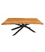 Invicta Interior Massief houten eettafel MAMMUT 200 cm acacia zwart metalen boomrand 3,5 cm tafelblad - 43783