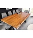 Invicta Interior Massief houten eettafel MAMMUT 200cm acacia X-frame zwart metalen boomrand 5cm tafelblad - 43787