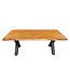 Invicta Interior Massief houten eettafel MAMMUT 200cm acacia X-frame zwart metalen boomrand 5cm tafelblad - 43787