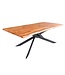 Invicta Interior Massief houten eettafel MAMMUT 200cm zwart acacia 3,5cm tafelblad boomrand - 44058