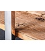 Invicta Interior Massief houten wandtafel BARRACUDA 140cm bruin teakzilver RVS verchroomd met lades - 43615