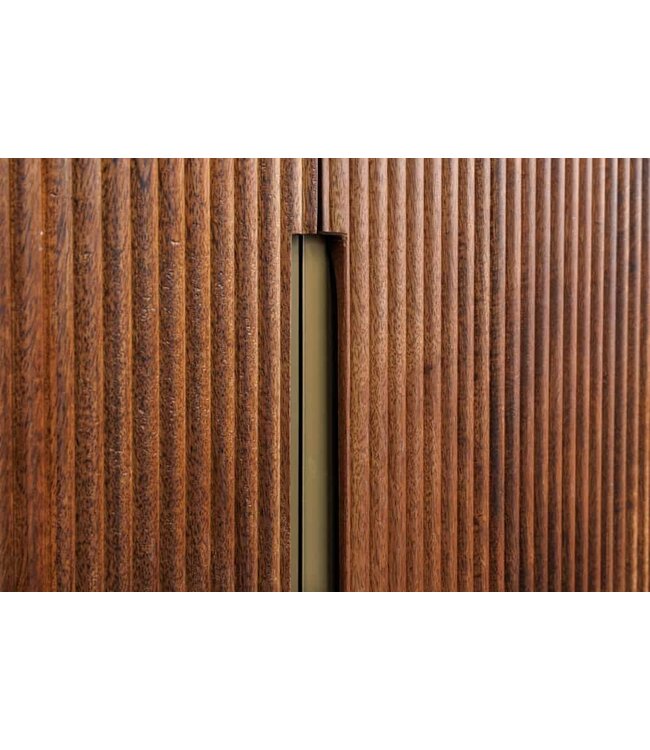 Invicta Interior Design Dressoir GATSBY 160cm bruin goud mangohout marmer metalen frame - 43336