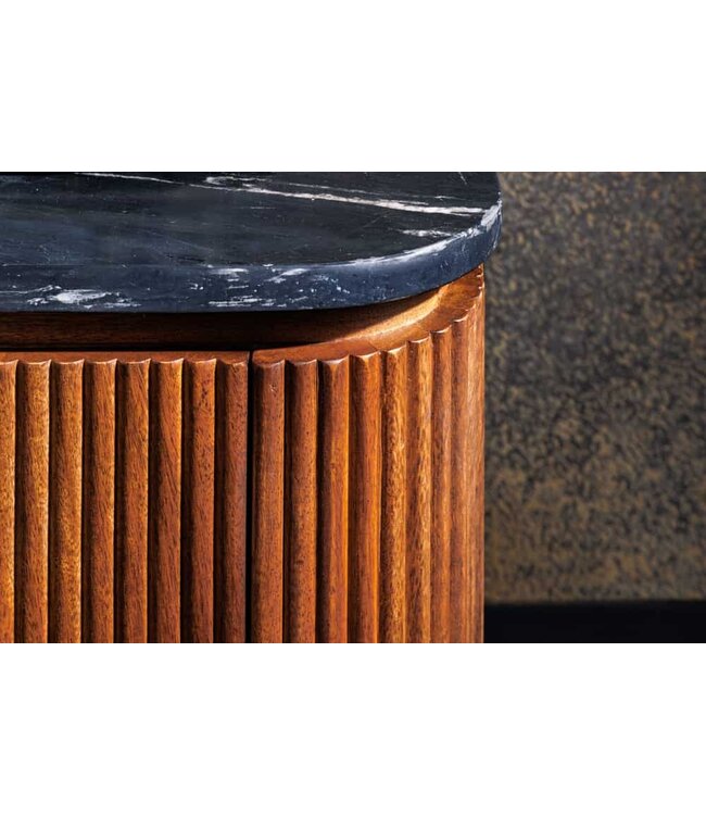 Invicta Interior Design Dressoir GATSBY 160cm bruin goud mangohout marmer metalen frame - 43336