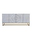 Invicta Interior Massief dressoir ZEN CIRCLES 180cm wit zwart goud mangohout 3D design - 44578