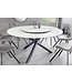 Invicta Interior Ronde eettafel SPIN 150cm wit met 360° draaibaar serveerbord marmer keramiek zwart - 44225