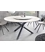 Invicta Interior Ronde eettafel SPIN 150cm wit met 360° draaibaar serveerbord marmer keramiek zwart - 44225