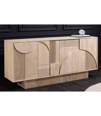 Invicta Interior Design dressoir ART DECO 170 cm wit gelimineerd massief mangohout 3D front - 44060