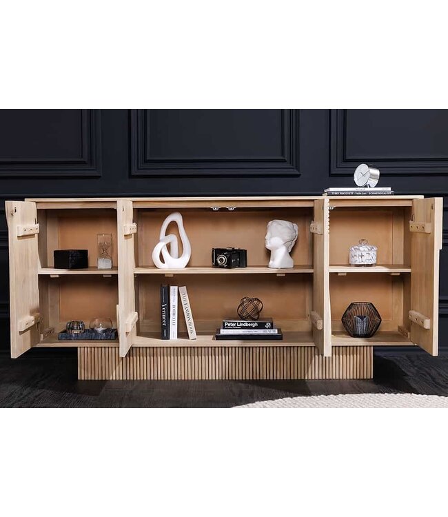 Invicta Interior Design dressoir ART DECO 170 cm wit gelimineerd massief mangohout 3D front - 44060