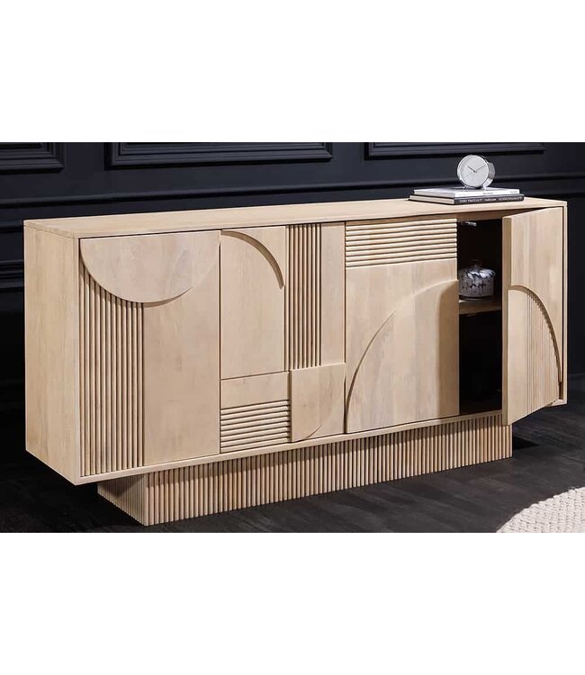 Invicta Interior Design dressoir ART DECO 170 cm wit gelimineerd massief mangohout 3D front - 44060