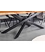 Invicta Interior Massief houten eettafel MAMMUT 200cm acacia zwart metalen boomrand 6cm tafelblad - 43784