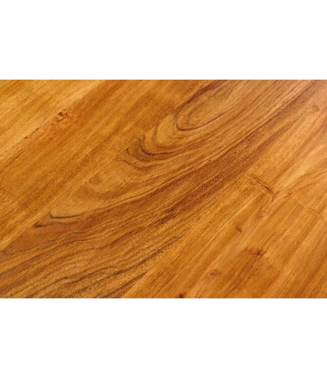 Invicta Interior Massief houten eettafel MAMMUT 200 cm Acacia zwart metalen boomrand 6 cm tafelblad - 43784