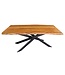 Invicta Interior Massief houten eettafel MAMMUT 200cm acacia zwart metalen boomrand 6cm tafelblad - 43784