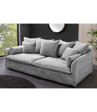 Invicta Interior Grote 3-zitsbank HEAVEN 200 cm grijze bouclé veerbank - 44190