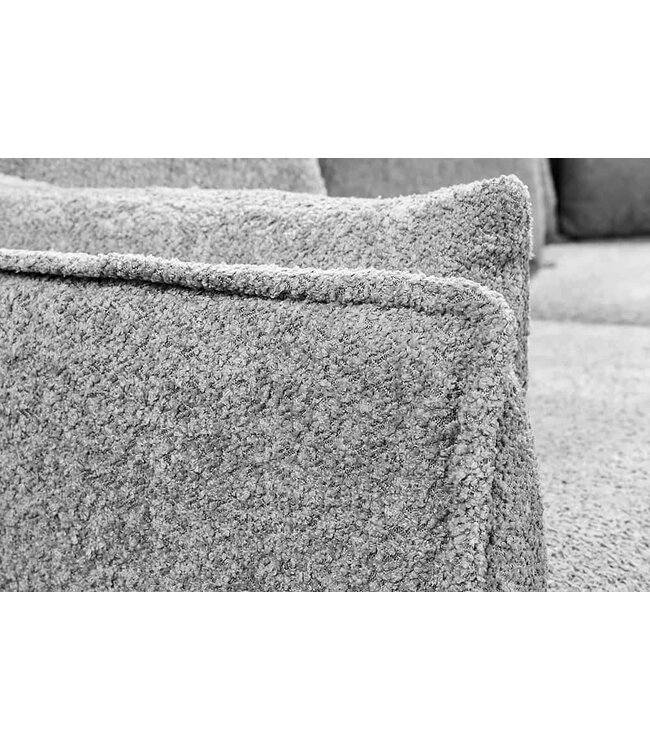 Invicta Interior Grote 3-zitsbank HEAVEN 200 cm grijze bouclé veerbank - 44190