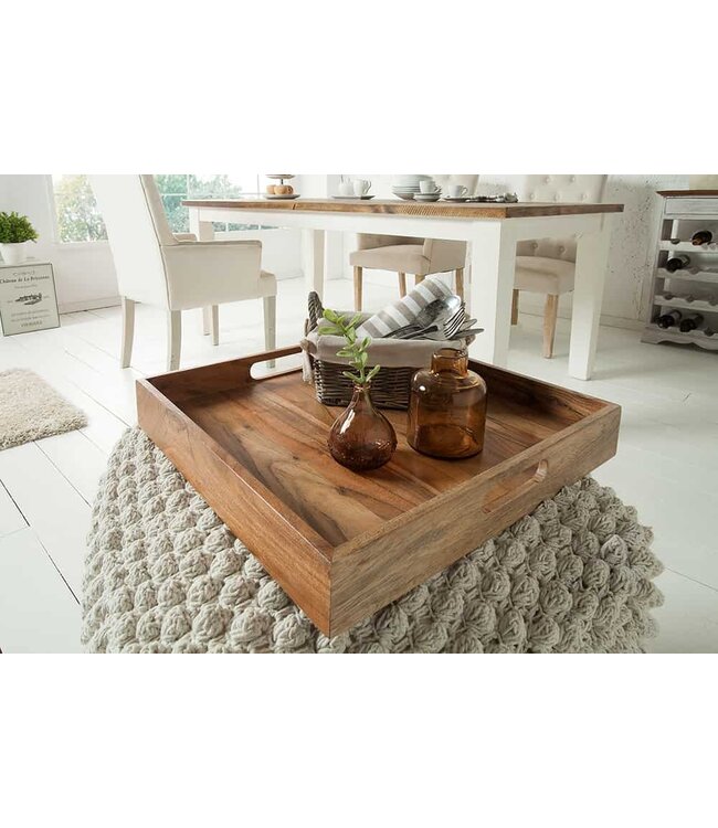 Invicta Interior Elegant dienblad CIANO 40x40cm massief acaciahout met handvatten - 39515