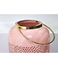 Invicta Interior Decoratieve lantaarn CANDLELIGHT 30cm pastel-roze metalen handgemaakte lantaarn - 43830