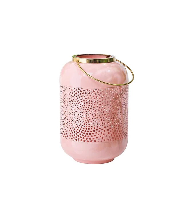 Invicta Interior Decoratieve lantaarn CANDLELIGHT 30cm pastel-roze metalen handgemaakte lantaarn - 43830
