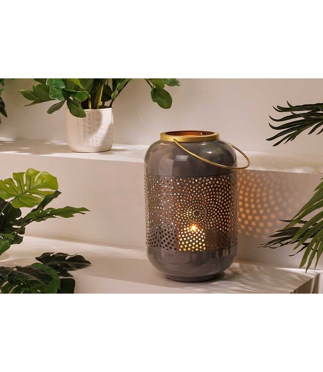 Invicta Interior Decoratieve lantaarn CANDLELIGHT 30cm grijs metaal handgemaakte lantaarn - 43831