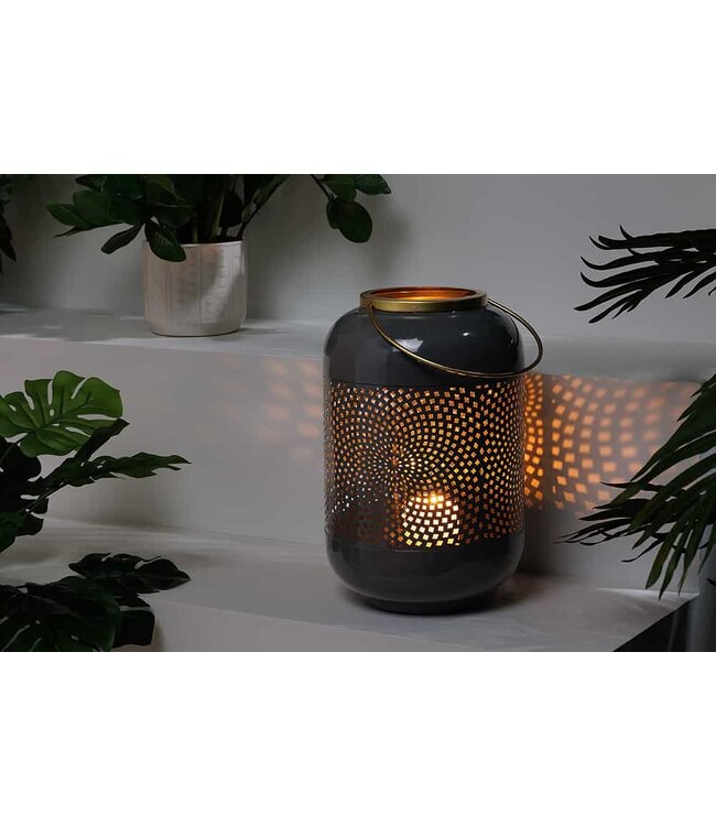 Invicta Interior Decoratieve lantaarn CANDLELIGHT 30cm grijs metaal handgemaakte lantaarn - 43831
