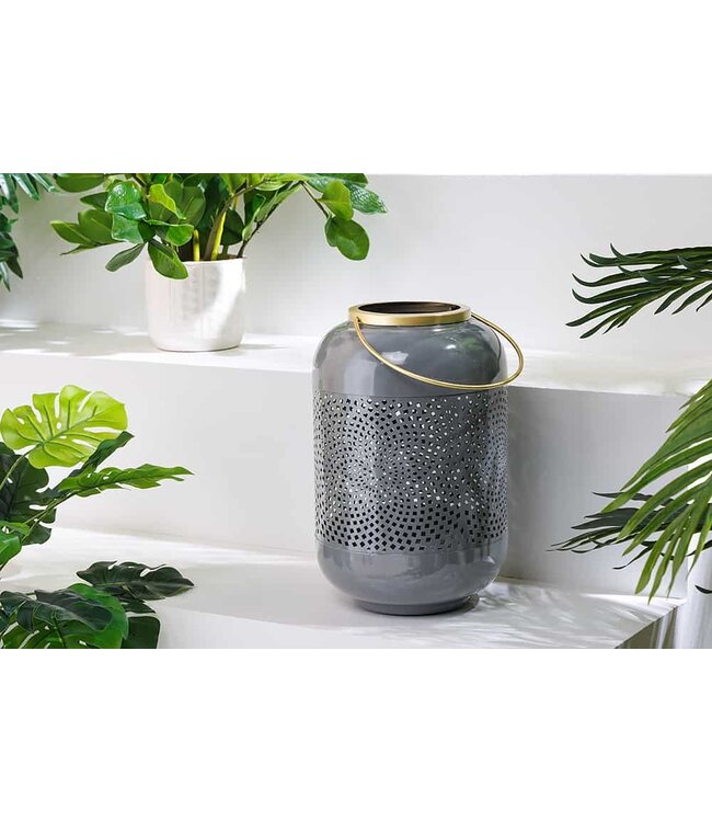 Invicta Interior Decoratieve lantaarn CANDLELIGHT 30cm grijs metaal handgemaakte lantaarn - 43831