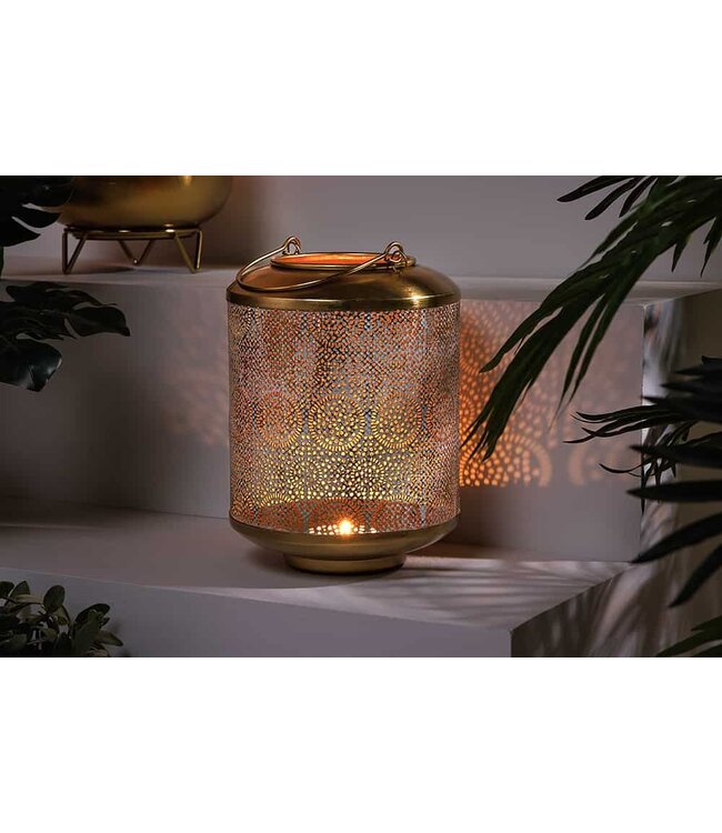 Invicta Interior Deco lantaarn ORIENT 25cm goud metaal met patina handgemaakte lantaarn - 43826