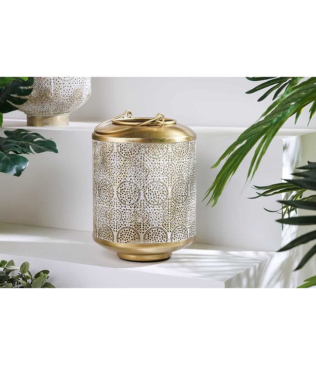 Invicta Interior Deco lantaarn ORIENT 25cm goud metaal met patina handgemaakte lantaarn - 43826