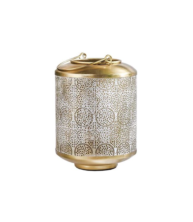 Invicta Interior Deco lantaarn ORIENT 25cm goud metaal met patina handgemaakte lantaarn - 43826