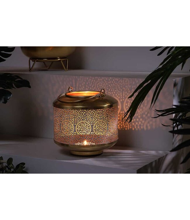 Invicta Interior Decoratieve lantaarn ORIENT 20cm goud metaal met patina handgemaakte lantaarn - 43825