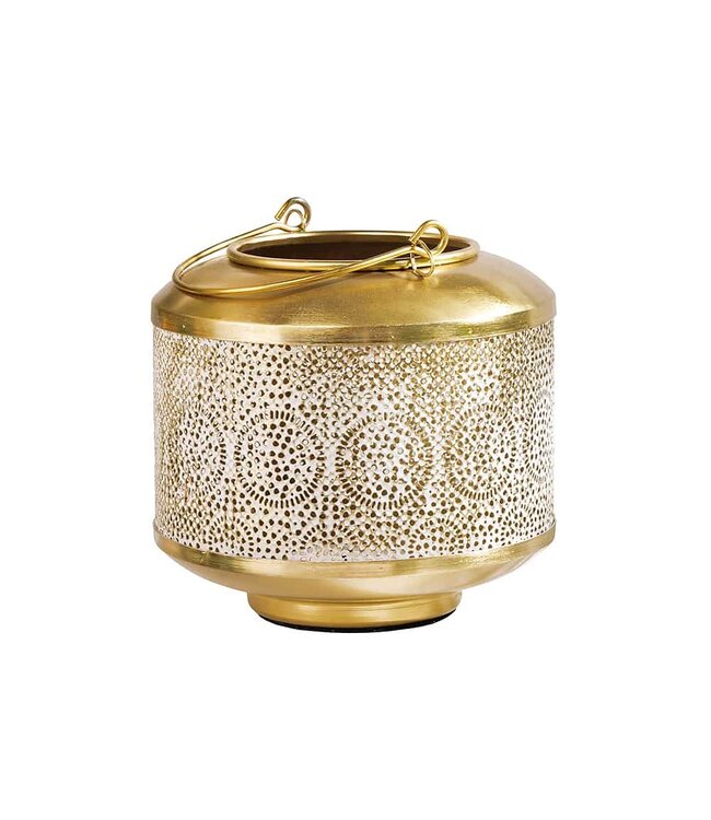Invicta Interior Decoratieve lantaarn ORIENT 20cm goud metaal met patina handgemaakte lantaarn - 43825