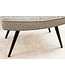 Invicta Interior Moderne kruk SCANDINAVIA champagne greige bouclé zwarte metalen poten voetenbank - 44028