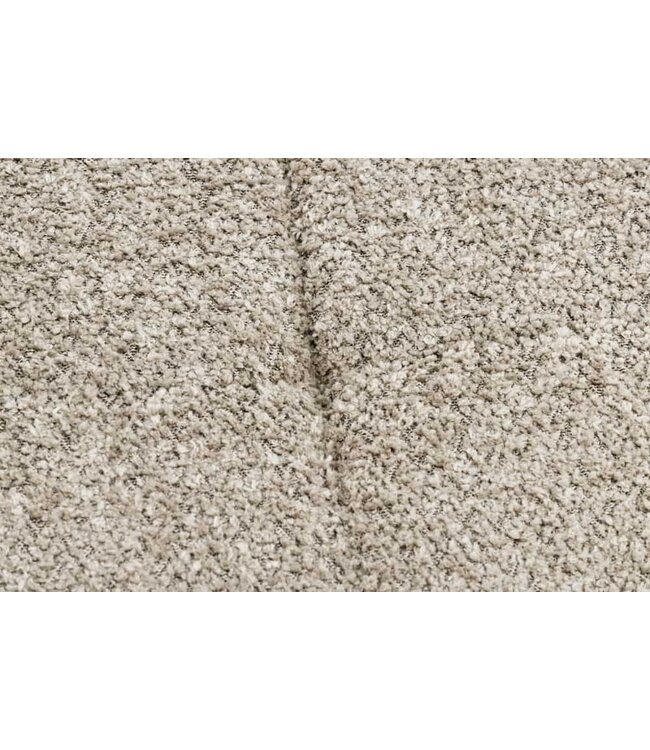 Invicta Interior Moderne kruk SCANDINAVIA champagne greige bouclé zwarte metalen poten voetenbank - 44028