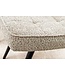 Invicta Interior Moderne kruk SCANDINAVIA champagne greige bouclé zwarte metalen poten voetenbank - 44028