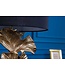 Invicta Interior Design tafellamp GINKGO 70cm zwarte stoffen kap gouden metalen handgemaakte marmeren voet - 41694