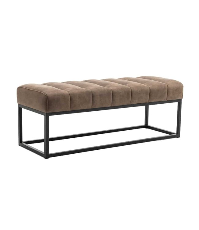 Invicta Interior Design bank PETIT BEAUTE 110cm vintage taupe microvezel zwart metalen frame - 44427