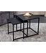 Invicta Interior Set van 2 salontafels DURA STEEL 50cm metaal zwart bijzettafels modern design - 43326