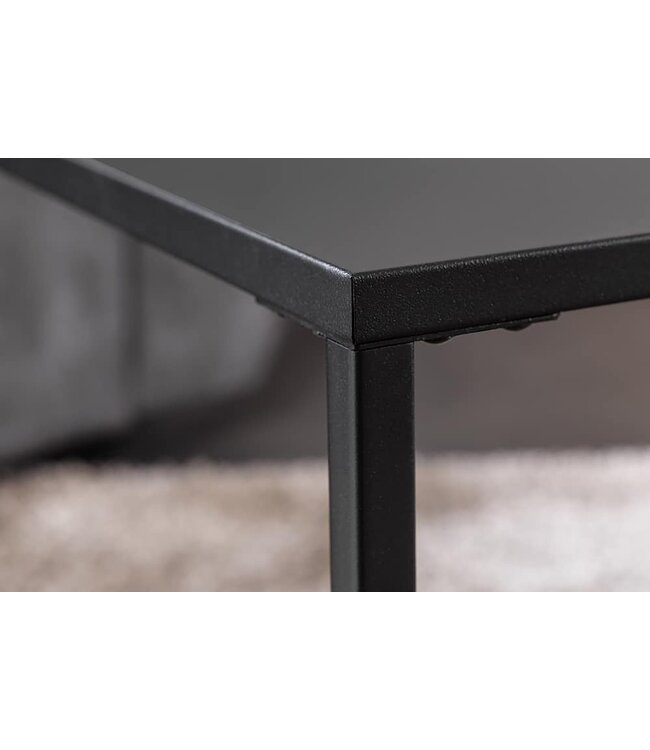 Invicta Interior Set van 2 salontafels DURA STEEL 50 cm metaal zwarte bijzettafels modern design - 43326