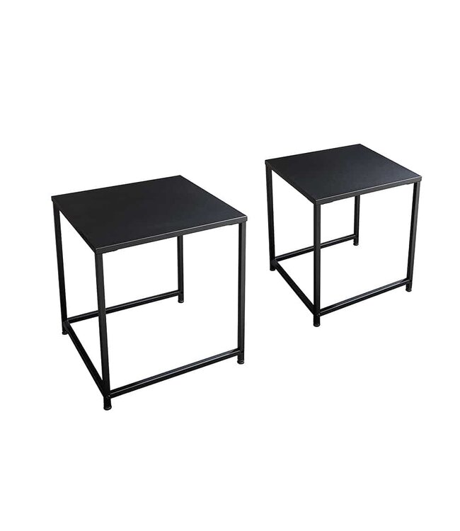 Invicta Interior Set van 2 salontafels DURA STEEL 50 cm metaal zwarte bijzettafels modern design - 43326