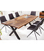 Invicta Interior Massief houten eettafel met boomrand AMAZONAS 200 cm bruin sheesham zwart metalen frame - 6041063