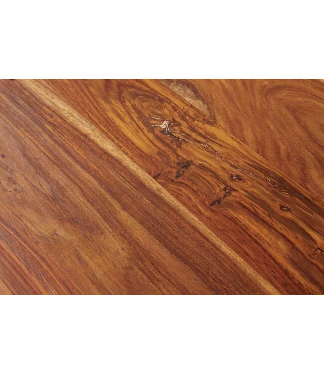 Invicta Interior Massief houten eettafel met boomrand AMAZONAS 200 cm bruin sheesham zwart metalen frame - 6041063