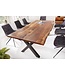 Invicta Interior Massief houten eettafel met boomrand AMAZONAS 200 cm bruin sheesham zwart metalen frame - 6041063