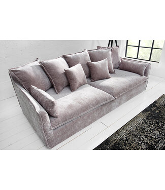 Invicta Interior Grote 3-zitsbank HEAVEN 200 cm taupe fluwelen binnenvering verwijderbare hoes hoes hoes bank - 38570