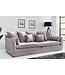 Invicta Interior Grote 3-zitsbank HEAVEN 200 cm taupe fluwelen binnenvering verwijderbare hoes hoes hoes bank - 38570