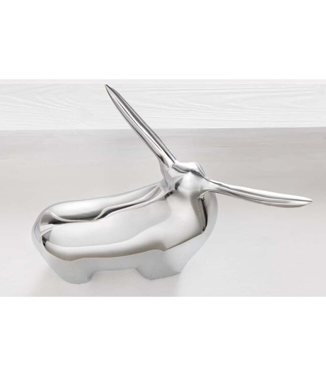 Invicta Interior Moderne sculptuur BIG BULL zilveren aluminium decoratie stierfiguur presse-papier - 8535