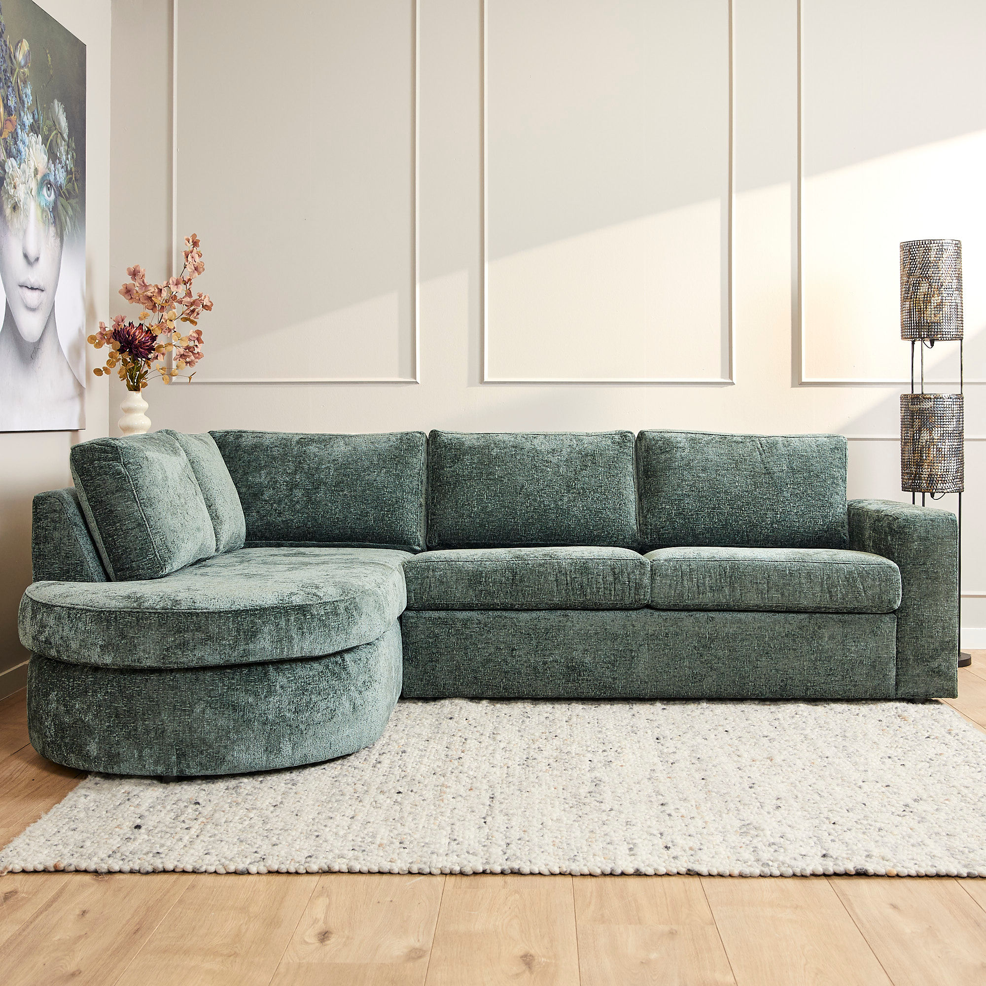 MySofa Alma | Green | Divan Links + 2,5 zits | 5 jaar garantie-MYS-Alma-TR21L